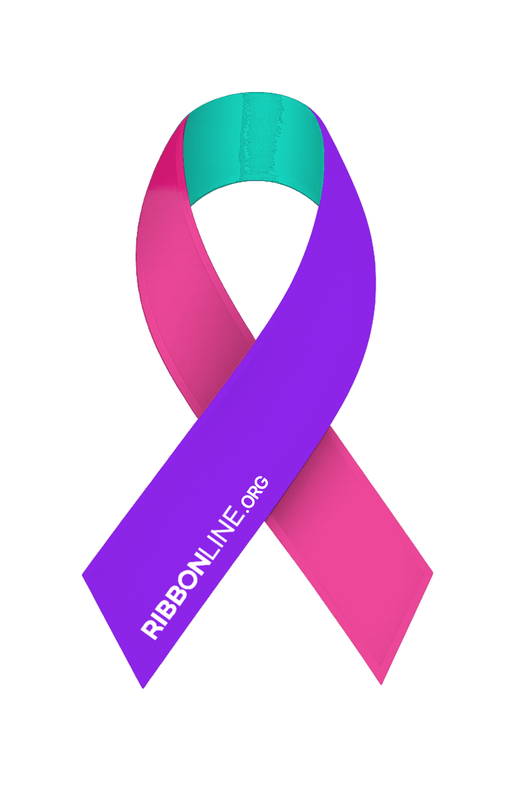 Pink Teal Purple Ribbon