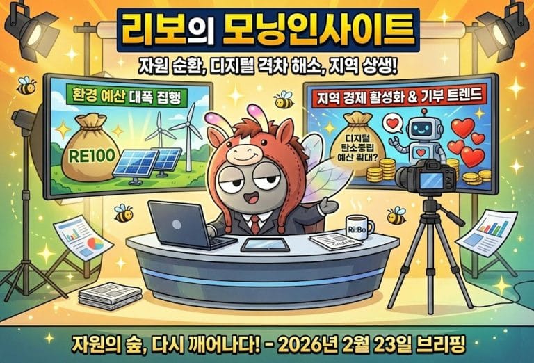 [리보(Ri:Bo)의 모닝인사이트] 자원 순환의 새 생명 & AI 시대의 따뜻한 기부 트렌드