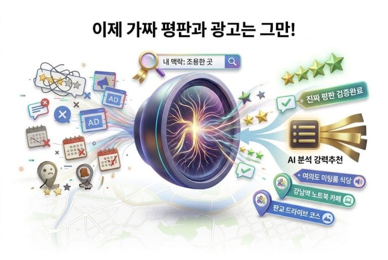 별점 조작과 광고는 그만! 실패 없는 장소 찾기, 리본라인 AI 지도검색