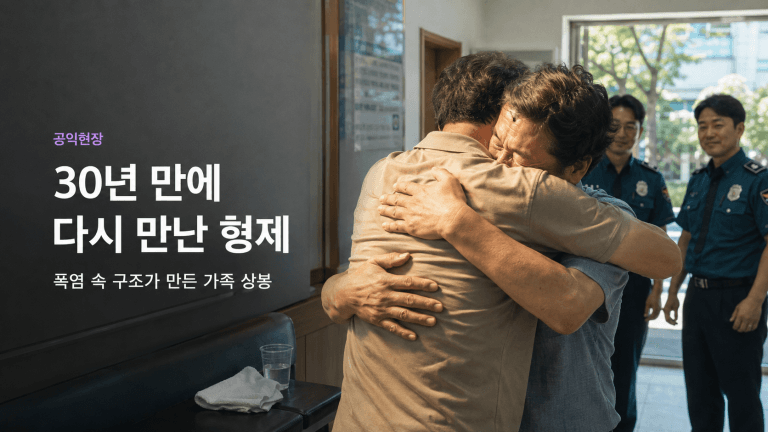 30년 만에 다시 만난 형제, 폭염 속 울던 남성에게 건넨 젖은 수건…성남 경찰, 30년 끊긴 가족을 이었다