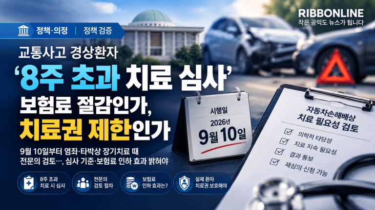 [정책 검증] 교통사고 경상환자 ‘8주 초과 치료 심사’…보험료 절감인가, 치료권 제한인가