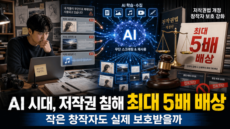 [정책 검증] AI 시대, 고의적 저작권 침해 최대 5배 배상…작은 창작자도 실제 보호받을까