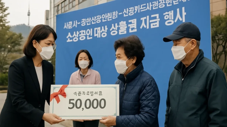 서울시·동반성장위원회·신용카드사회공헌재단, 서울 소재 소상공인 대상 상품권 지급 행사 시행