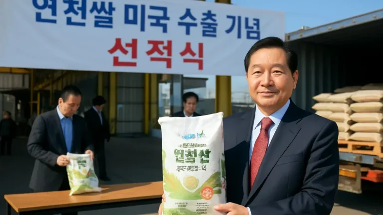 경기도주식회사·연천군 전곡농협, 연천쌀 미국 수출 선적식 개최