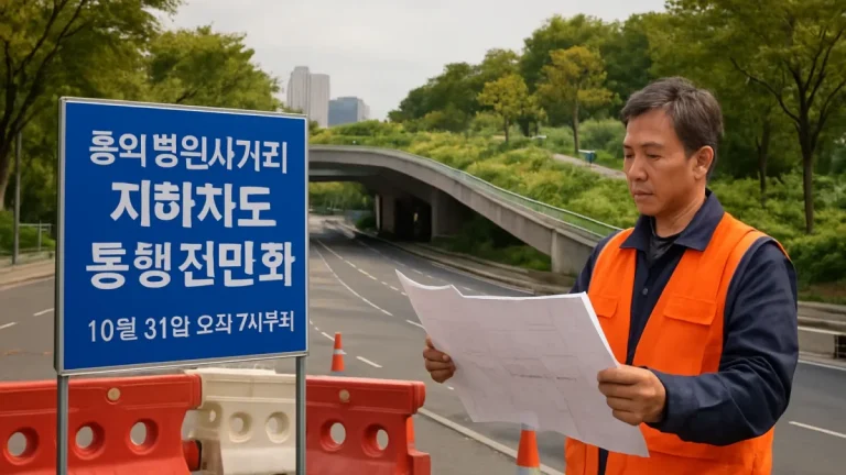 서울시, 국회대로 상부에 약 11만㎡ 선형공원 조성…홍익병원사거리 지하차도 10월31일 통행 폐쇄