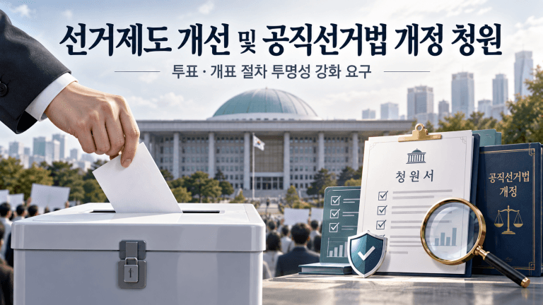 지방선거 출마자·공직 경험 인사 등 104명 공동발의… ‘선거제도 개선·공직선거법 개정’ 국민동의청원